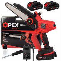 Akumuliatorinis grandininis pjūklas OPEX TOOLS OPX28012, 8" 21V, 2x1.5Ah