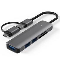 Adapteris - Papildomas skaitmeninis 5-in-1 USB 3.0 hub'as (3x USB 3.0, SD/TF lizdai)