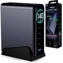 3mk InCharge Desktop Charger Lumin PD3.2 140W QC5PPS AFC FCP SCP 1A4C TFT GaN3 Display czarna | 5903108764209 | 5903108764209
