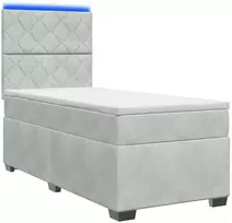 Lova su čiužiniu ir LED apšvietimu Šviesiai pilka 90 x 190 cm
