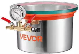 VEVOR 5,7 l vakuuminė kamera su grūdinio stiklo dangčiu