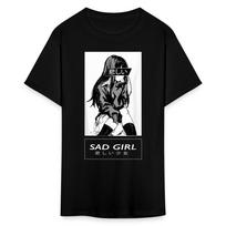 Sad Anime Emo Girl - Aesthetic Vaporwave Anime Otaku Sadness Introvert T-Shirt 2XL black