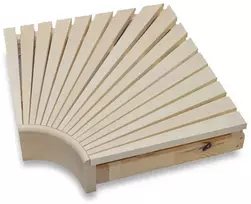 Kampinis gulto elementas moduliniams pirties gultams, 600x600 mm, Drebulė