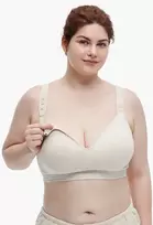 MOMCOZY MEDVILNINĖ MAITINIMO LIEMENĖLĖ DIDESNĖMS KRŪTIMS BUSTY, OATMEAL, L DYDIS