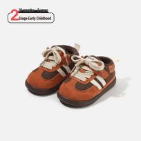 Winter Baby Walker Velvet Non-Slip Shoes - Boys & Girls Cotton Footwear Size 17 / Insole 13cm oranžinė