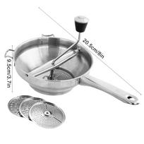 Stainless Steel Food Rotary Mill Hand Crank Potato Ricer Tomato Sauce Maker Machine With 3 Grinding Discs Jam Strainer Accessori