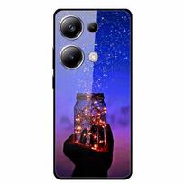 Glass Case For Xiaomi Poco M6 Pro 4G Phone Case Tempered Glass Hard Back Cover For Redmi Note 13 Pro 4G 5G Case Soft TPU Bumper Poco M6 Pro 4G blue