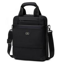 Swiss handbag men's shoulder bag messenger bag official document business leisure document bag inch men's computer backpack black