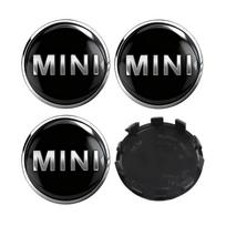 4 vnt. 54MM 56MM Automobilio ratlankio centrinio dangtelio emblemos priedai BMW MINI Cooper S Works JCW R55 R56 R50 R53 R60 R61 F54 F55 F56 dymfu11 black