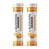 Boldfit Glutathione Putojančios 500mg L-Glutationo Tabletės su Vitaminu E, Biotinu ir Vitaminu C Tabletė Palaiko Sveiką Odą, Detoksikaciją ir