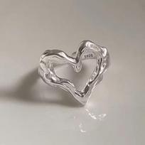 925 Sterling Silve Flower Ring for Women Gift Hollow Out Design Retro Hip Hop Versatile Jewelry Party Gift Dropship gray