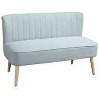 Dvivietė sofa, minkštas apmušalas, lengvai prižiūrimas audinys, iki 220 kg, 117 x 56,5 x 77 cm, šviesiai žalia