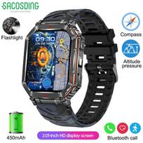 SACOSDING New GPS Smart Watch Men Women Bluetooth Call Fitness Clock 450mAh Battery IP68 Waterproof Sports Smartwatch For Xiaomi Android gray