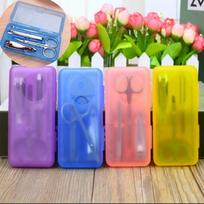 Mini Nagų Dailės Manikiūro Rinkinys Nagų Priežiūros Priemonės su Nagų Žirklutėmis Žirklėmis Pincetais Spalva blue