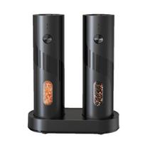Automatic Spices Grinder With Easy Operation For Black Peppers Sea Salt Cooking Essential Rechargeable Battery 1 black
