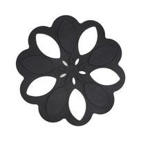 Creative Hollow Silicone - Pot Mat Insulation Pad Inlaid Double -scalding Pad Dish Mat One Size juoda