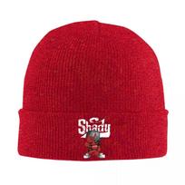 Eminem Slim Shady Knitted Caps Women's Unisex's Beanies Autumn Winter Hat Hip Hop Music Album Warm Caps One Size red
