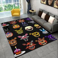 3D Horror Game F-FNAF Freddy Movie Carpet Rug for Playroom Bedroom Living Room Sofa Home Decor,Area Rug Non-slip Floor Mat Gift 40x60cm gray