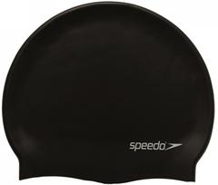 Speedo plain flat silicon swimming cap black