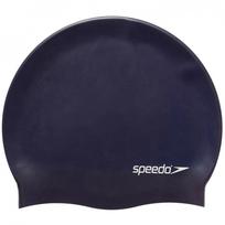Speedo plain flat silicon swimming cap blue