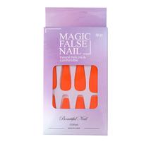 24 Pieces Long Press On False Nails Glow In The Dark Removable Adhesive Artificial Nails Set for Nail Art Decoration and Daily Wear balta