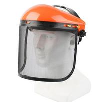 Metal Mesh Chainsaw Helmet Adjustable Sponge Lining Protective Mask Breathable Large Mesh Mesh Face Shield Outdoors oranžinė