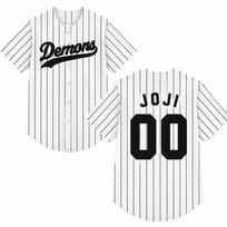 Men Women Clothing Joji Demons 00 Baseball Jersey Short Sleeve Summer Button Up Shirt Casual Fashion Graphic Tops XXS black