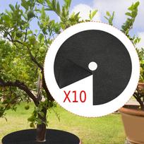 10 Pieces Mats Landscape Cloth Portable Protection Mulch Plant Covers for Garden Indoor Outdoor Black S black