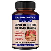Super Berberin Capsules with Ceylon Cinnamon Extract, 120 Vegetable Capsules, Metabolic Daily Dietary Supplement 120 Capsules