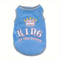 New Dog Clothes Thin Breathable Cat King Vest Pet Clothes XS mėlyna