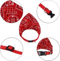 4 vnt. šunų bandana su apykakle, reguliuojama skarelė