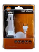 Cmx universalus USB automobilinis įkroviklis, 2 prievadai (12V/3A), 2xUSB-A, USB-Mini, USB-Micro, baltas