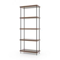 Rodymo lentyna, 2/3/4/5 aukštų daugiafunkcinė rodymo lentyna su metaliniu rėmu - 5 aukštai, 60×29×147 cm, Riešutas