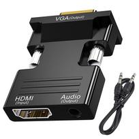 Keitiklis iš HDMI į VGA ir D-Sub garso jungtį, Juoda