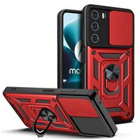 Skirta Motorola Mote Edge 30 Pro Ultra Lite Neo 30Fusion 5G dėklas su slankiuoju kameros dangteliu, atsparus smūgiams šarvuotas dėklas, skirta Moto Edge S30 apsauginis dangtelis Moto Edge S30 raudona