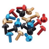 X-CANSUN Aluminum Alloy M5*12 Bicycle Bottle Cage Screws for Mountain/Road Bikes Blue - Single blue
