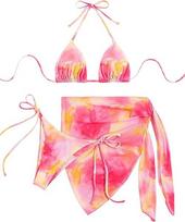 Trijų dalių bikini komplektas su skarele Gorglitter M rožinis, M