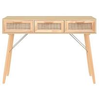 Konsolinis staliukas vidaXL, Pušis/ratanas, 105x30x75cm, ruda, Ruda