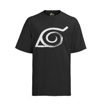 Naruto Simbolio Kaimo Marškinėliai Lapo Anime Manga Shippuden Ekologiški Vyriški Marškinėliai S-XXXL 3XL black