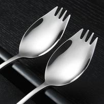 304 Nerūdijančio plieno šakutė Buitinė Spork Šaukštas Vienas Salotų Šaukštas Tortas Vaisių Šakutė Vakarinė šakutė Stalo reikmenys onesize white