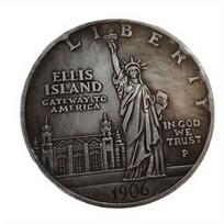 1906 m. Amerikos Laisvės statulos 1 dolerio fakelnešio moneta proginė moneta gray