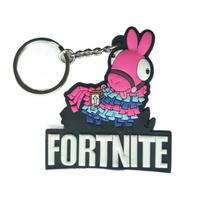 Fortnite Pvc Key Chain Cute Couple Bag Car Keychain Pendant Accessories Children's Toys Birthday Lovely Gift Durable pink