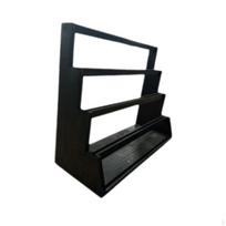 Wooden Trading Card Display Stand Storage Rack Desk Organizer Gift 4 Tier Shelf for TCG Slabs black