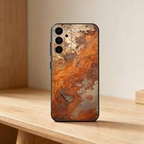 Retro Rust D-Design Phone Case For Samsung S25,S24,S21,S22,S23,S30,Ultra,S20,Plus,Fe,Lite Black Shell Samsung S21fe gray