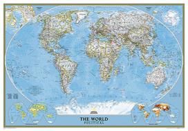 Pasaulio sieninis politinis žemėlapis National Geographic "World Executive, Mural map", 278x194 cm