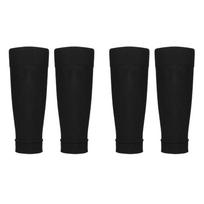 2 Pairs Shin Guard Sleeves Shin Pad Socks Nylon Size 38‑47 Sports Accessory for Soccer Football Black black