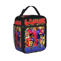 Lamine Y-Yamal Insulated Lunch Bags Thermal Bag Reusable,Lunch Container Football Soccer Leakproof Tote Lunch Box Beach  Picnic One Size black