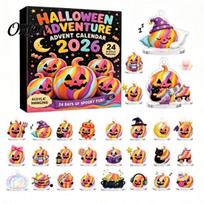 Halloween Party Entertainment Ghost Advent Calendar, 24 Day Countdown Box with Calendar Figurines, Spooky Collectible Toy Set for Kids, Favor pumpkin pink