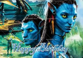 Avatar Na'vi Character Backdrop Pandora Fantasy World Kids Birthday Party Decor Baby Shower Background Banner Supplies 47.2x31.5inch/120*80cm blue