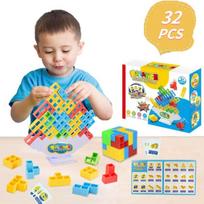 Montessori vikrumo žaidimas Bokšto statymas JoyJoyful 32 elementai